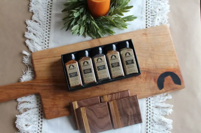 Large Charcuterie Board + Walnut-zebrawood Coasters + Gourmet Spice Set - Image 2
