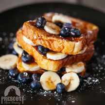 Southwest Cinnamon Sugar French Toast with Blueberries and Bananas