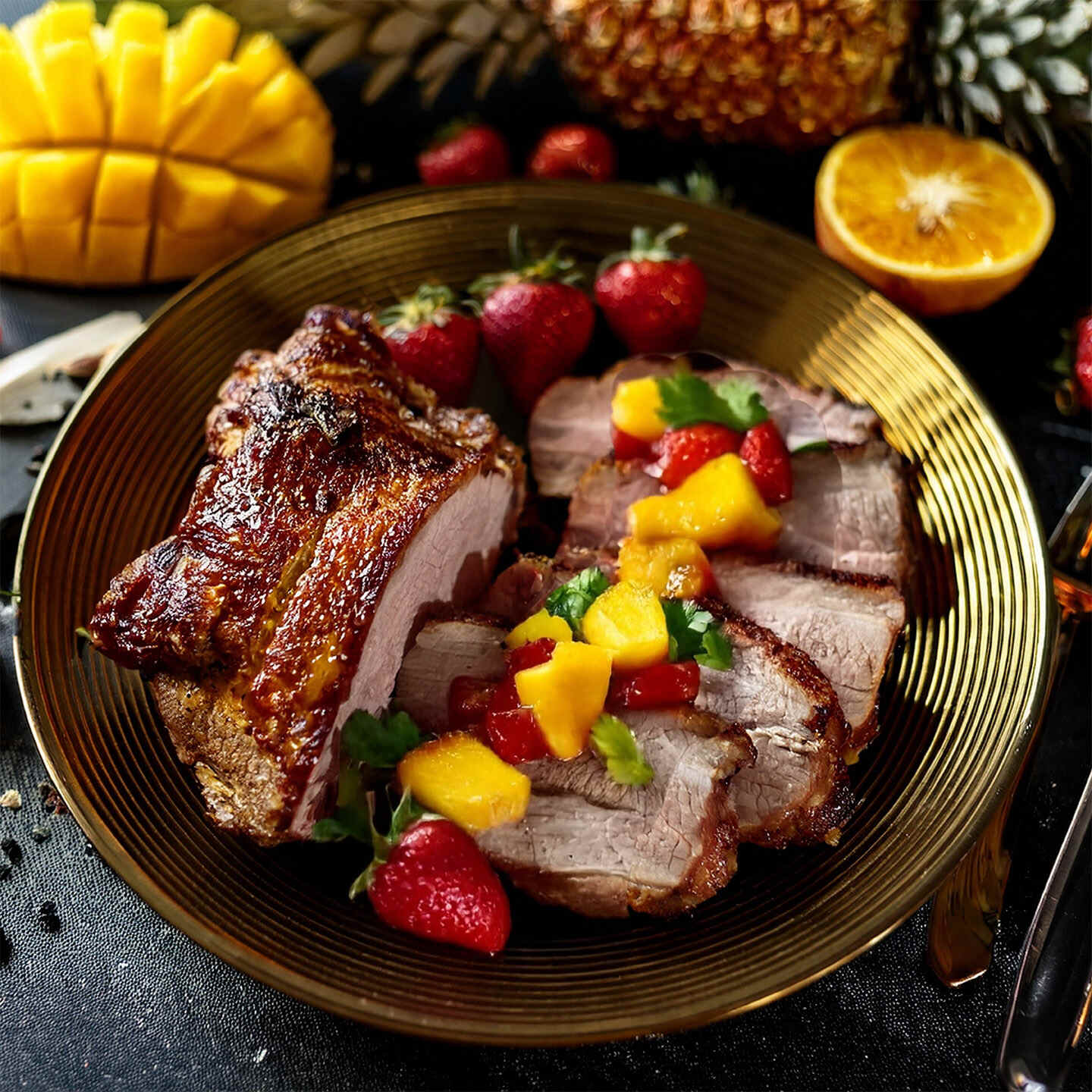 Pork Loin with Tropical Chipotle Dust Pico