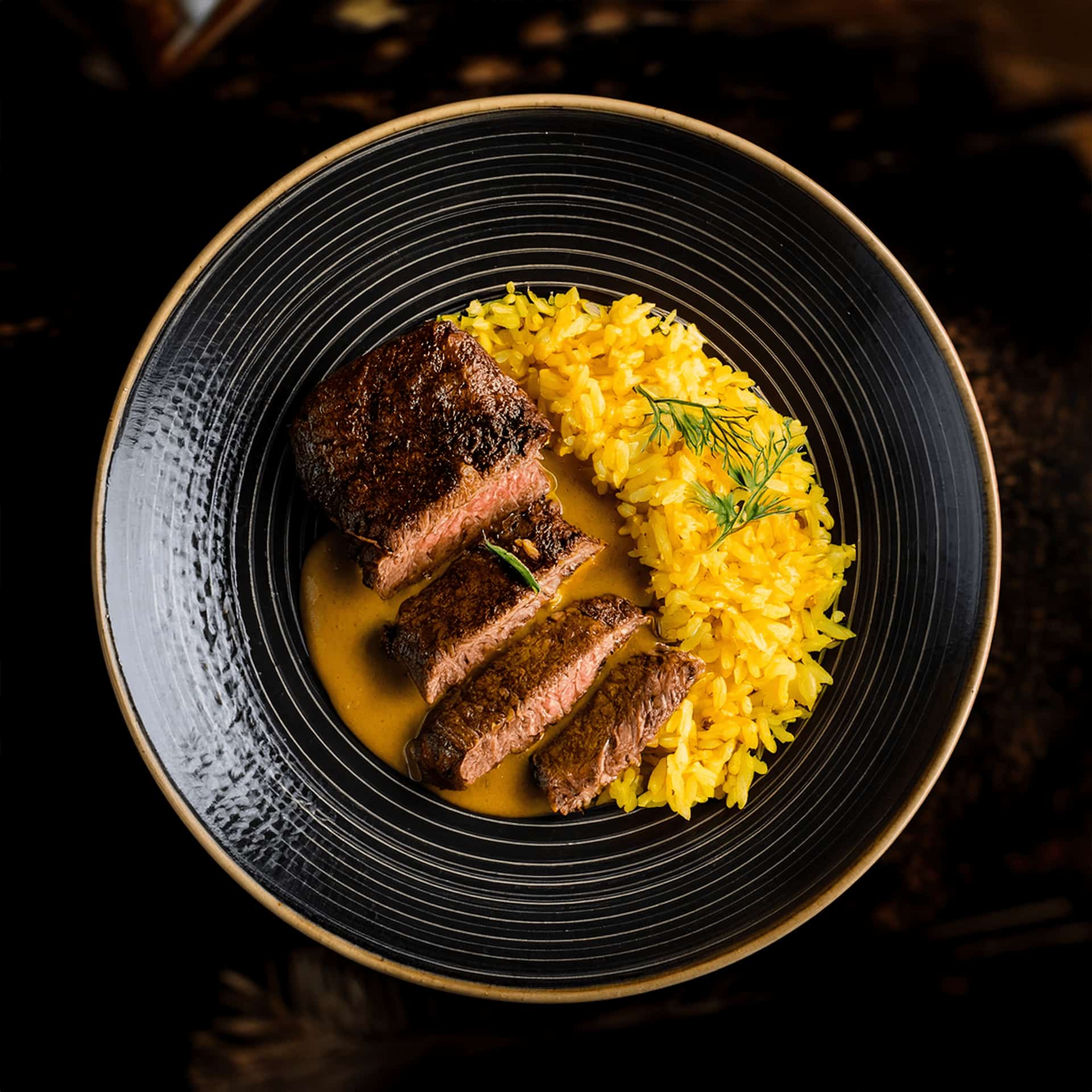 Curried Flank Steak with Coconut Chicken Rice